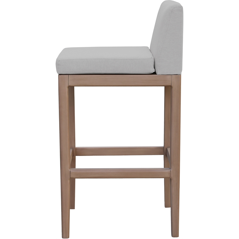 Meridian Furniture Solace Grey Olefin Performance Fabric Patio Bar Stool
