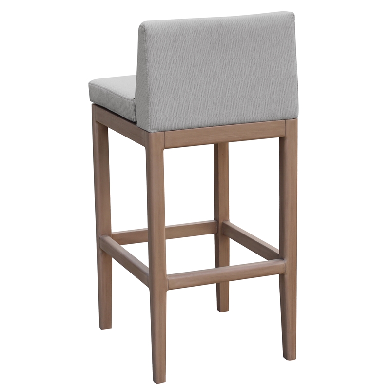 Meridian Furniture Solace Grey Olefin Performance Fabric Patio Bar Stool