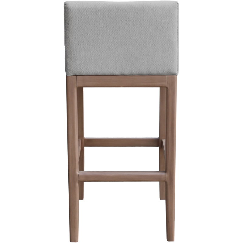 Meridian Furniture Solace Grey Olefin Performance Fabric Patio Bar Stool