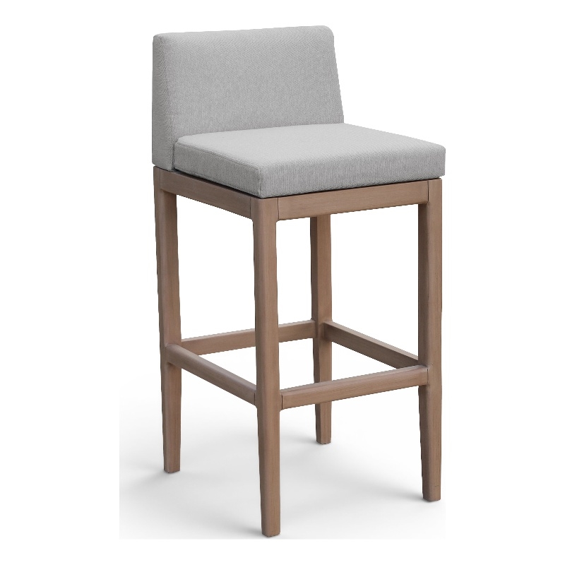 Meridian Furniture Solace Grey Olefin Performance Fabric Patio Bar Stool
