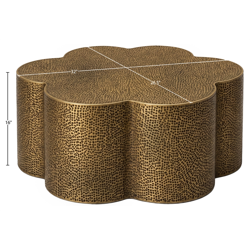Meridian Furniture Lotus Brass Iron Coffee Table
