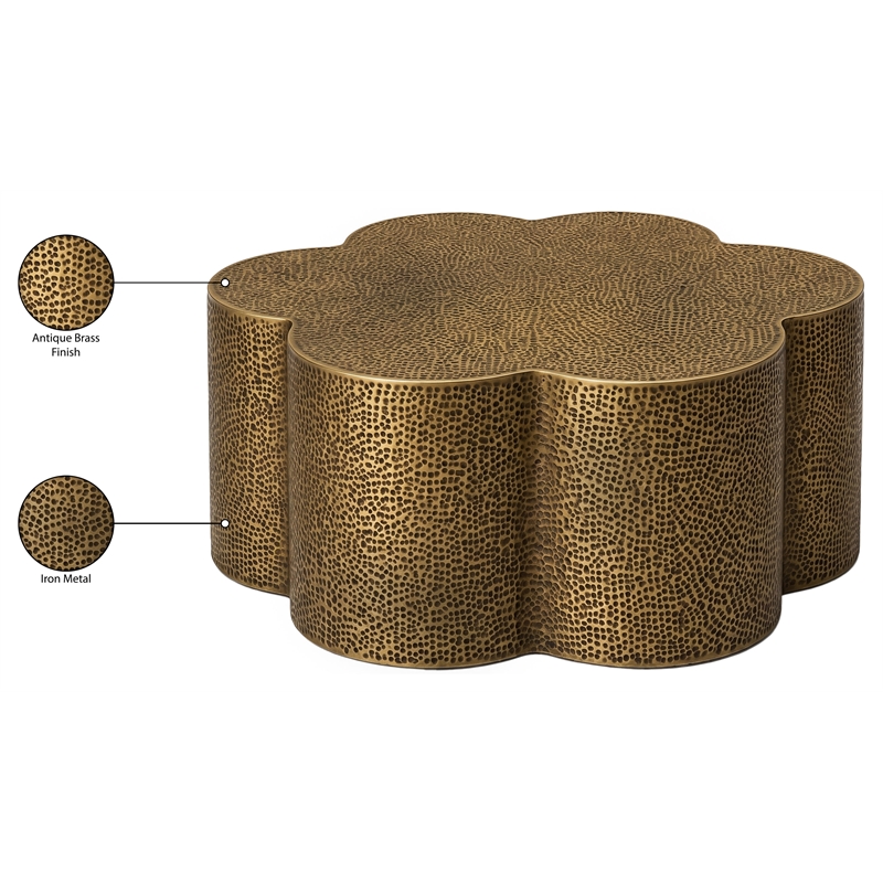Meridian Furniture Lotus Brass Iron Coffee Table