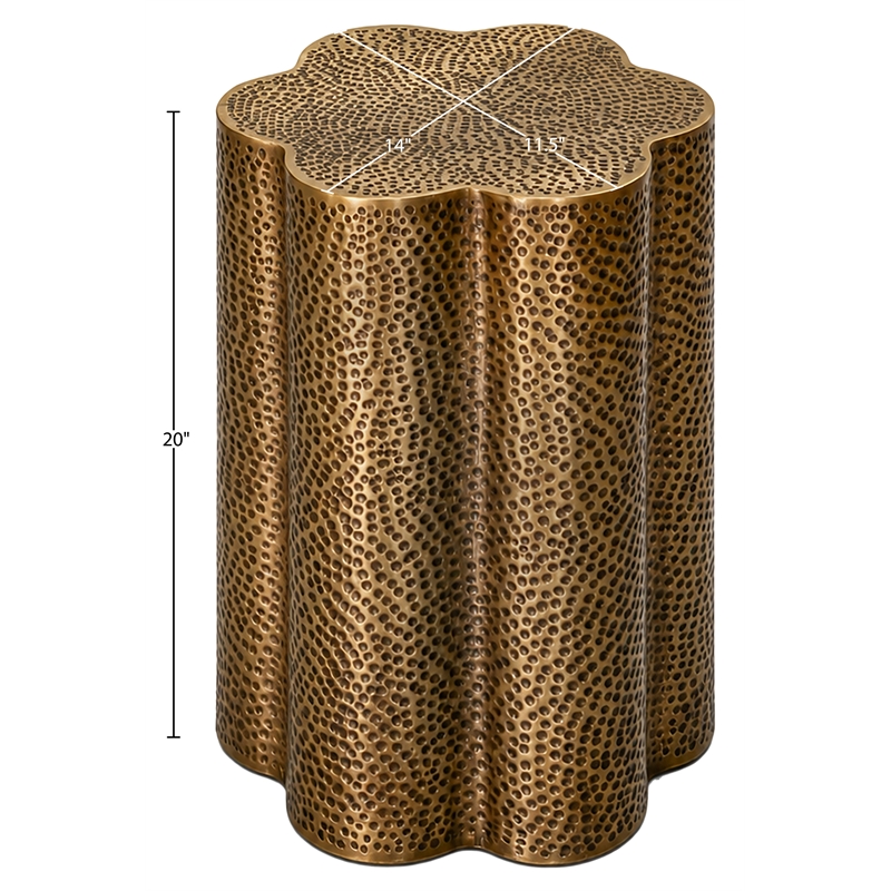 Meridian Furniture Lotus Brass Iron End / Side Table