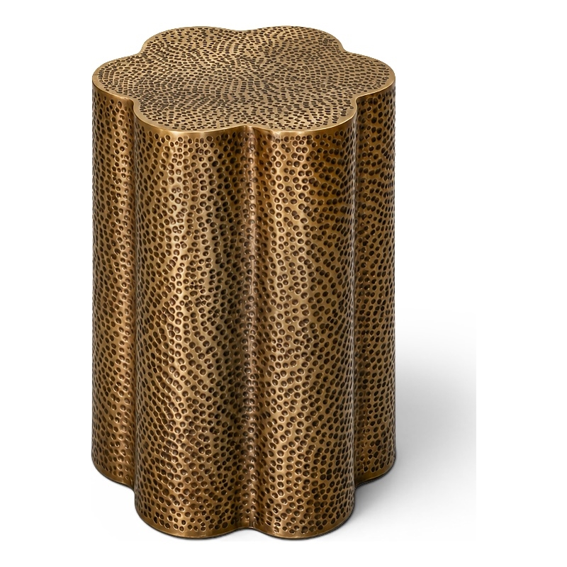 Meridian Furniture Lotus Brass Iron End / Side Table