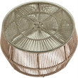 Meridian Furniture Coastline Natural Glass Top And Wicker Patio Coffee Table