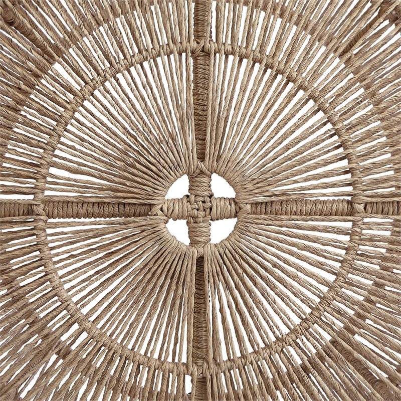 Meridian Furniture Coastline Natural Glass Top And Wicker Patio Coffee Table
