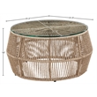Meridian Furniture Coastline Natural Glass Top And Wicker Patio Coffee Table