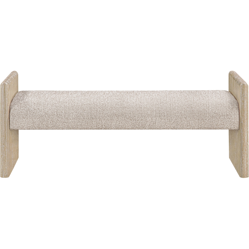 Meridian Furniture Hickory Beige Fabric Upholstered Bench