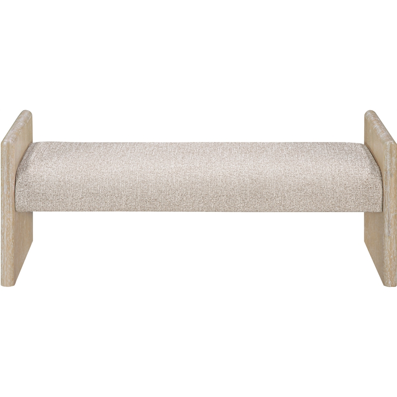 Meridian Furniture Hickory Beige Fabric Upholstered Bench