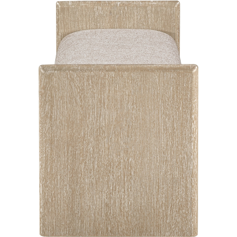 Meridian Furniture Hickory Beige Fabric Upholstered Bench