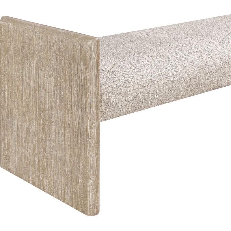 Meridian Furniture Hickory Beige Fabric Upholstered Bench