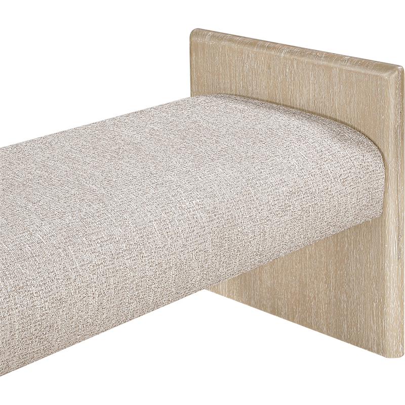 Meridian Furniture Hickory Beige Fabric Upholstered Bench