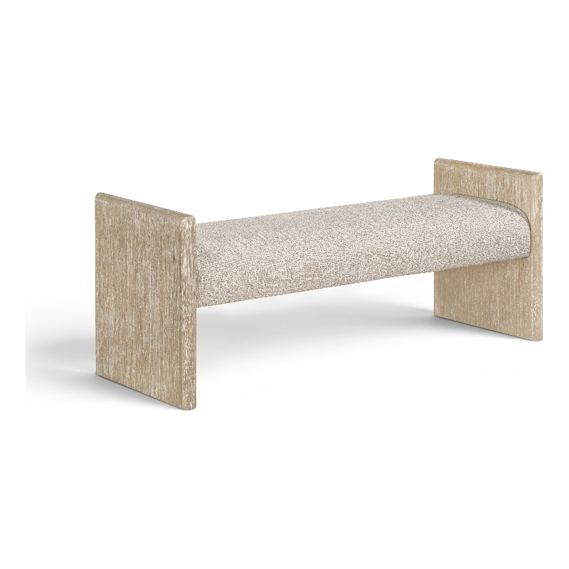 Meridian Furniture Hickory Beige Fabric Upholstered Bench