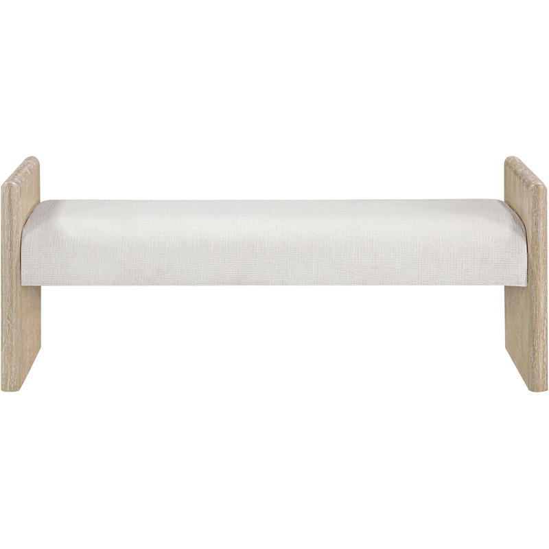 Meridian Furniture Hickory Cream Fabric Upholstered Bench
