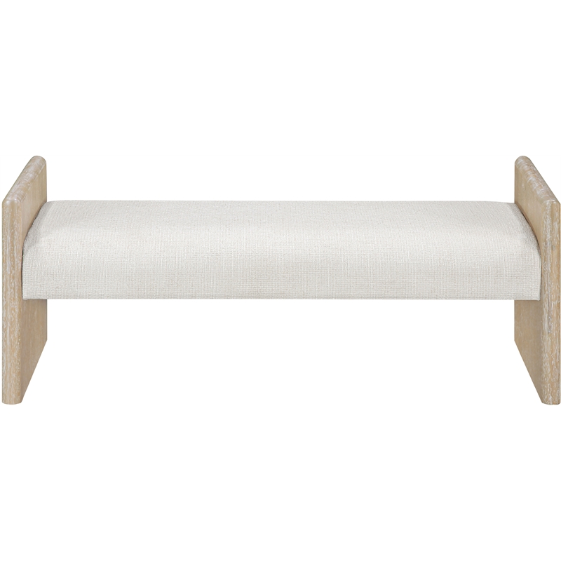 Meridian Furniture Hickory Cream Fabric Upholstered Bench