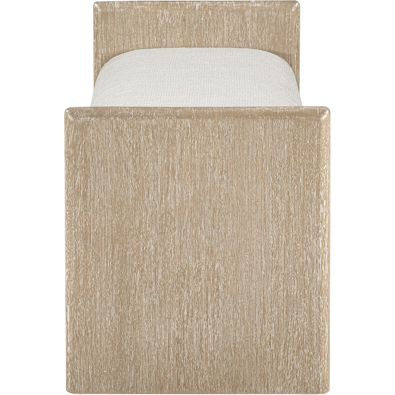 Meridian Furniture Hickory Cream Fabric Upholstered Bench