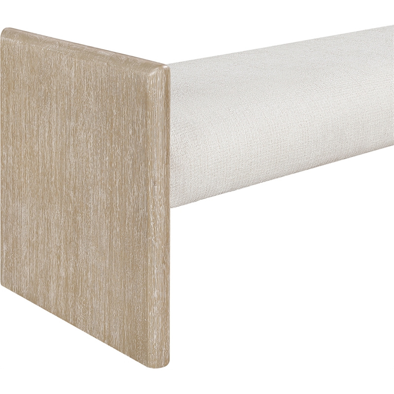 Meridian Furniture Hickory Cream Fabric Upholstered Bench
