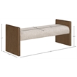 Meridian Furniture Hickory Beige Fabric Upholstered Bench