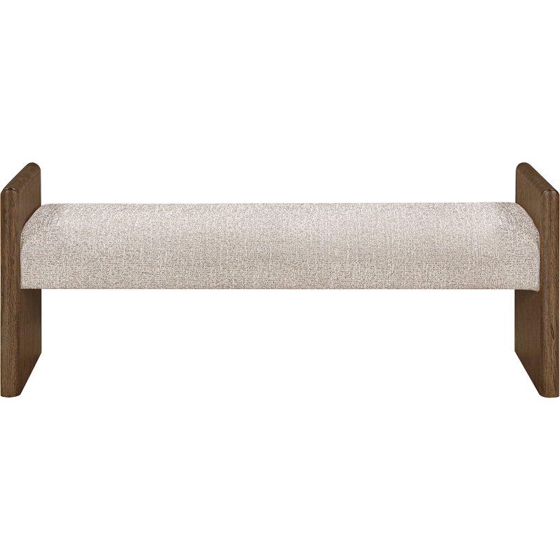 Meridian Furniture Hickory Beige Fabric Upholstered Bench