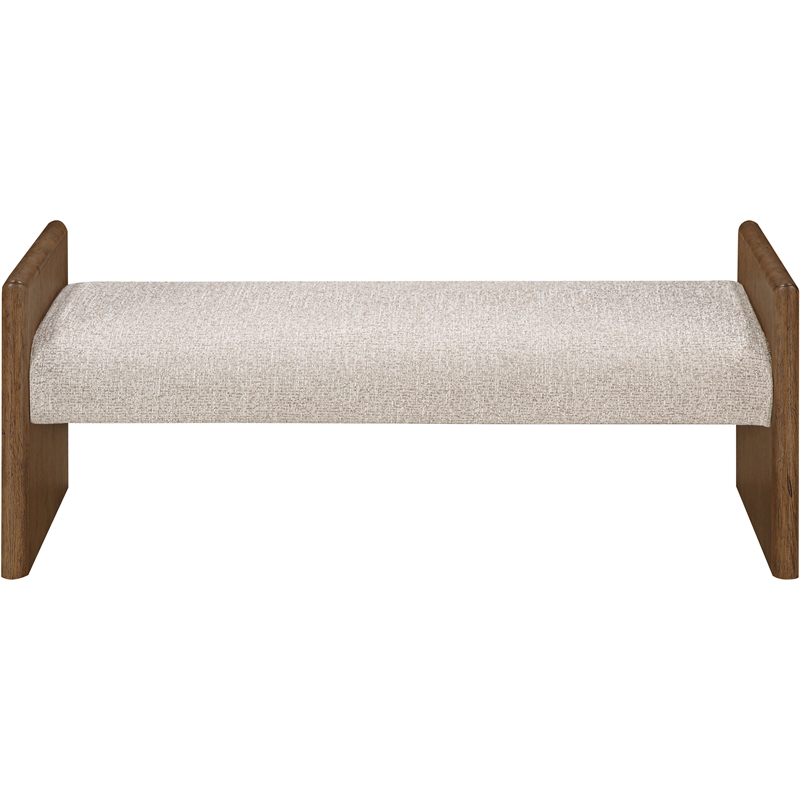 Meridian Furniture Hickory Beige Fabric Upholstered Bench