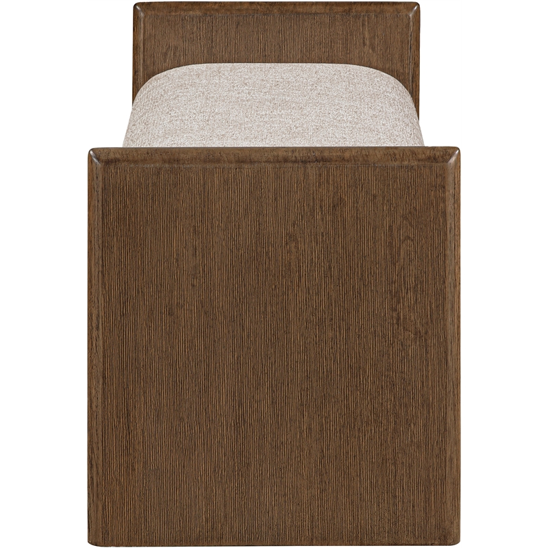 Meridian Furniture Hickory Beige Fabric Upholstered Bench
