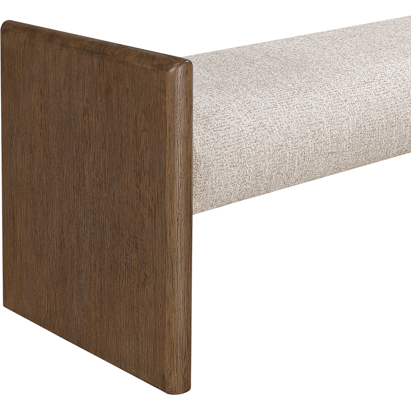 Meridian Furniture Hickory Beige Fabric Upholstered Bench