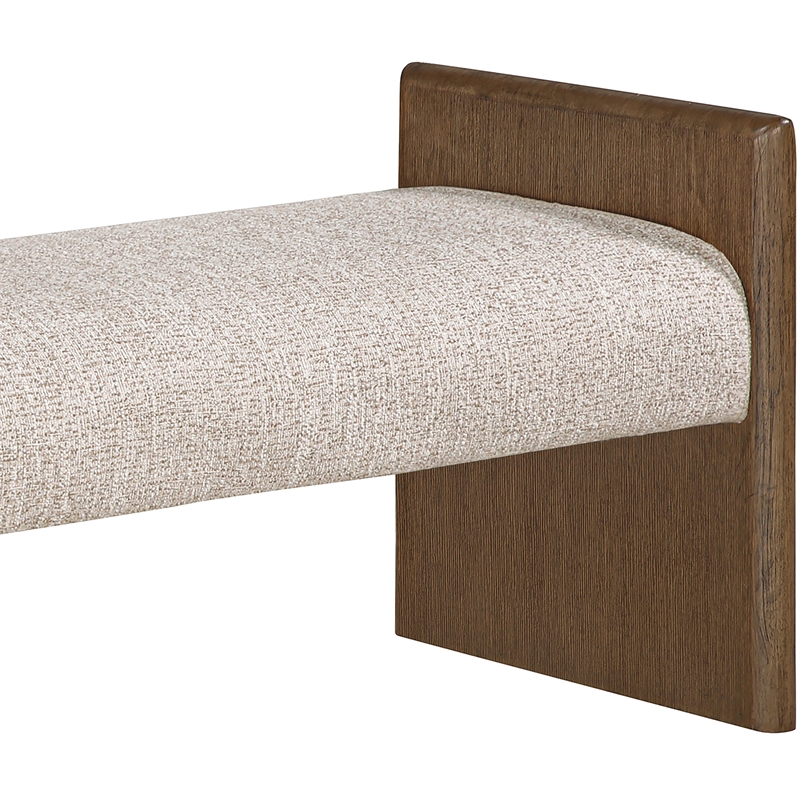 Meridian Furniture Hickory Beige Fabric Upholstered Bench