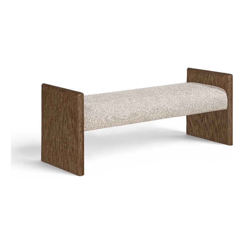 Meridian Furniture Hickory Beige Fabric Upholstered Bench
