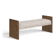 Meridian Furniture Hickory Beige Fabric Upholstered Bench