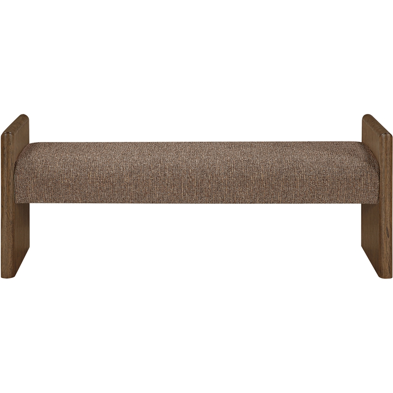 Meridian Furniture Hickory Brown Fabric Upholstered Bench