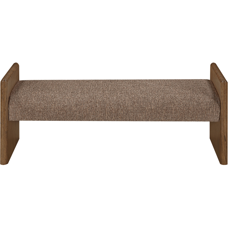 Meridian Furniture Hickory Brown Fabric Upholstered Bench
