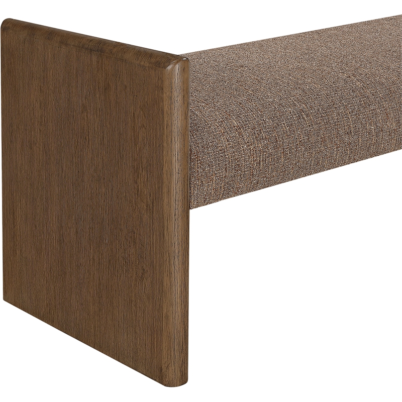 Meridian Furniture Hickory Brown Fabric Upholstered Bench