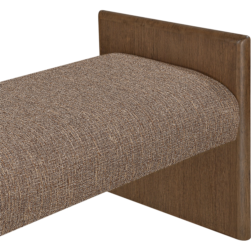 Meridian Furniture Hickory Brown Fabric Upholstered Bench