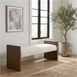 Meridian Furniture Hickory Cream Fabric Upholstered Bench