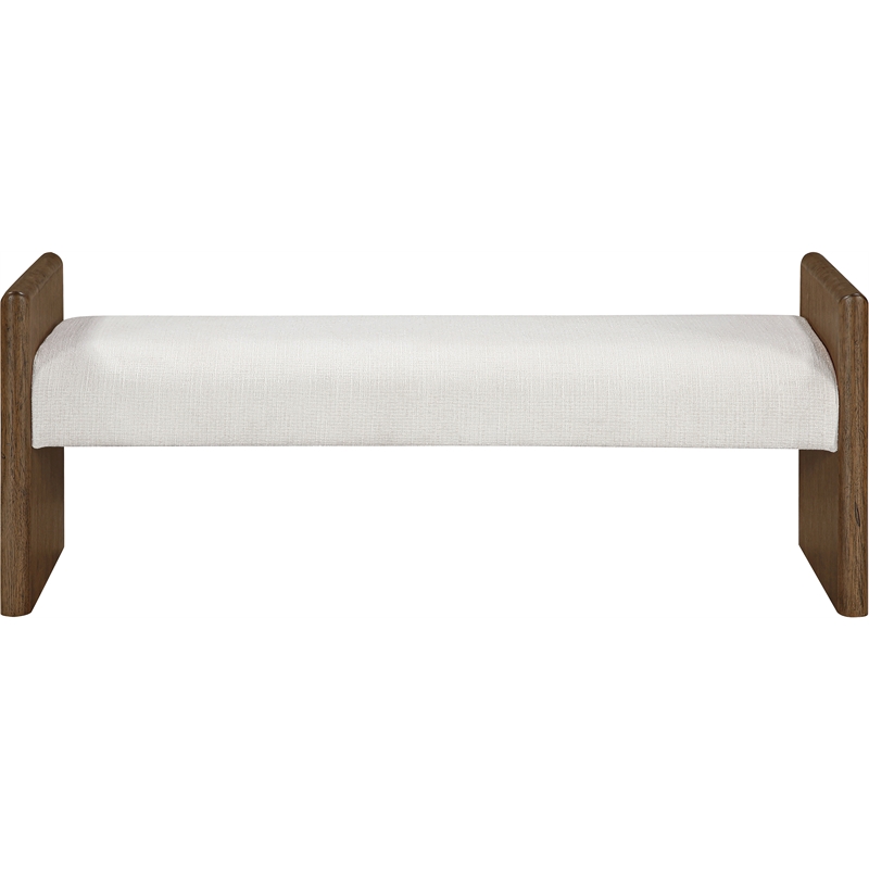 Meridian Furniture Hickory Cream Fabric Upholstered Bench