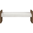 Meridian Furniture Hickory Cream Fabric Upholstered Bench