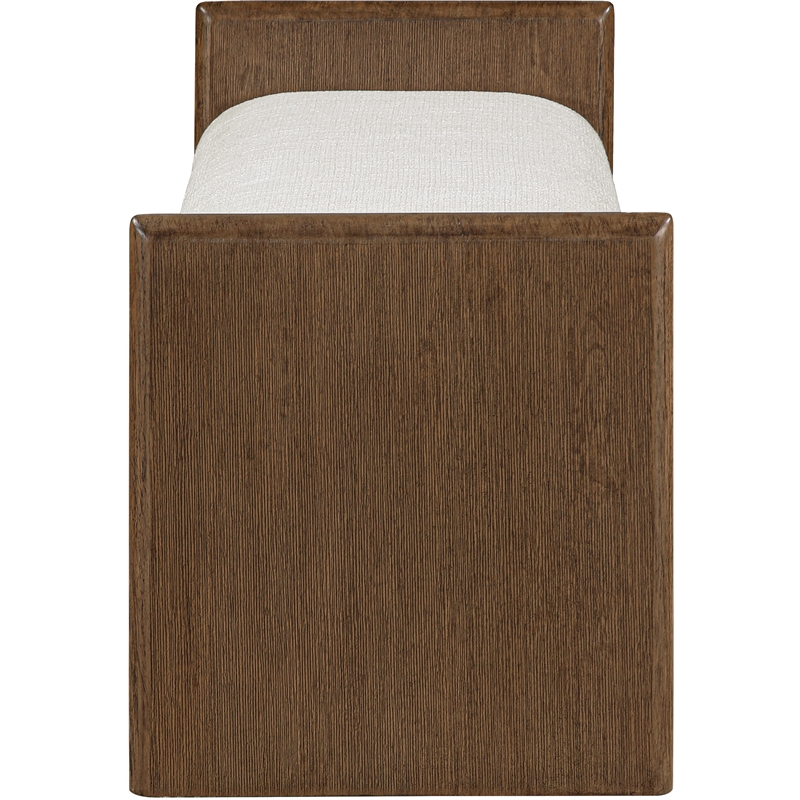 Meridian Furniture Hickory Cream Fabric Upholstered Bench