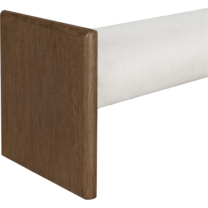 Meridian Furniture Hickory Cream Fabric Upholstered Bench