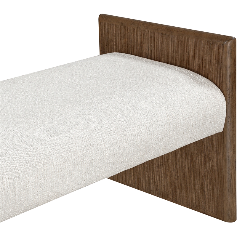 Meridian Furniture Hickory Cream Fabric Upholstered Bench