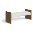Meridian Furniture Hickory Cream Fabric Upholstered Bench