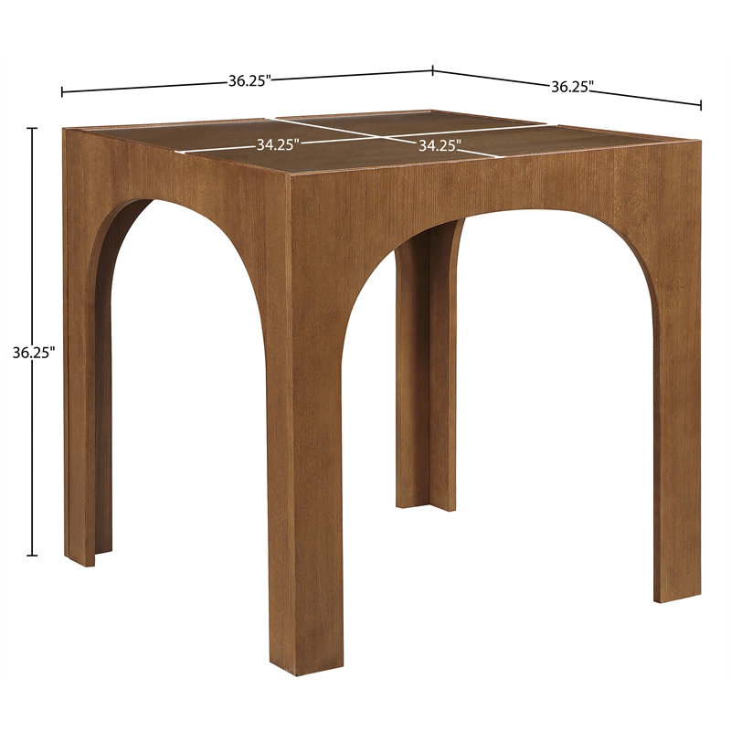 Meridian Furniture Waldorf Brown Tempered Glass Top Counter Height Table