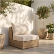Meridian Furniture Seacrest Beige Water Resistant Fabric Patio Armless Chair