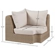 Meridian Furniture Seacrest Beige Water Resistant Fabric Patio Corner Chair