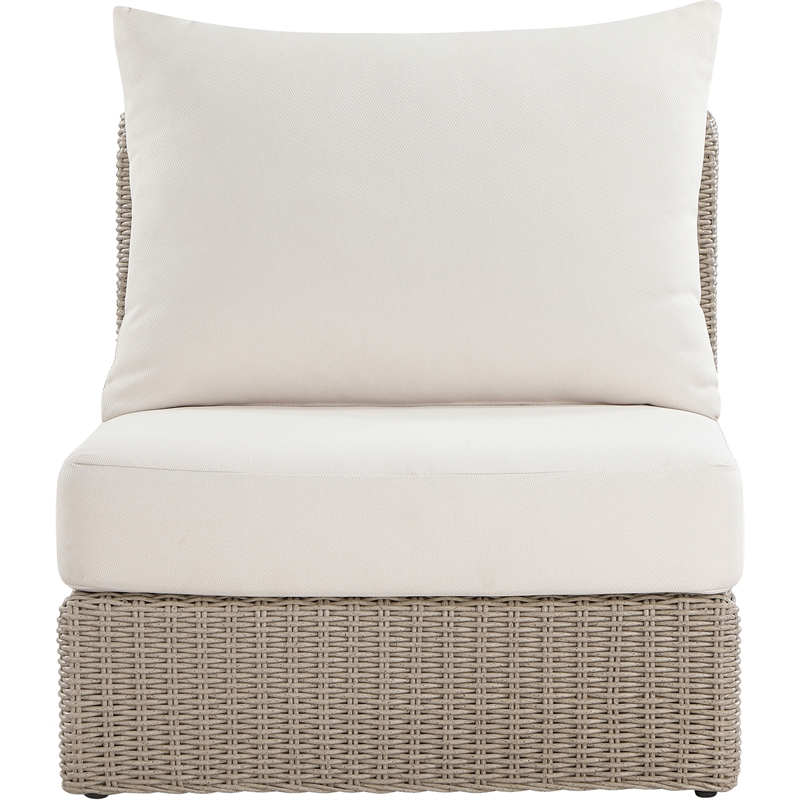 Meridian Furniture Seacrest Cream Water Resistant Fabric Patio Armless Chair