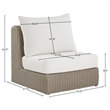 Meridian Furniture Seacrest Cream Water Resistant Fabric Patio Armless Chair