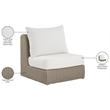 Meridian Furniture Seacrest Cream Water Resistant Fabric Patio Armless Chair