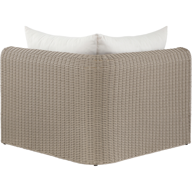 Meridian Furniture Seacrest Cream Water Resistant Fabric Patio Corner Chair