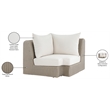 Meridian Furniture Seacrest Cream Water Resistant Fabric Patio Corner Chair