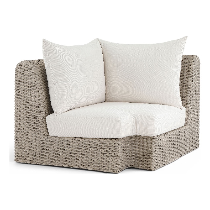 Meridian Furniture Seacrest Cream Water Resistant Fabric Patio Corner Chair