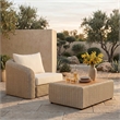 Meridian Furniture Seacrest Cream Water Resistant Fabric Patio Left Arm Chair